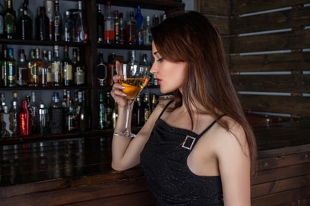 girl drinking alcohol